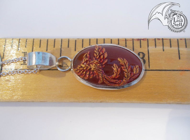 Phoenix on Orange Stone Pendant picture