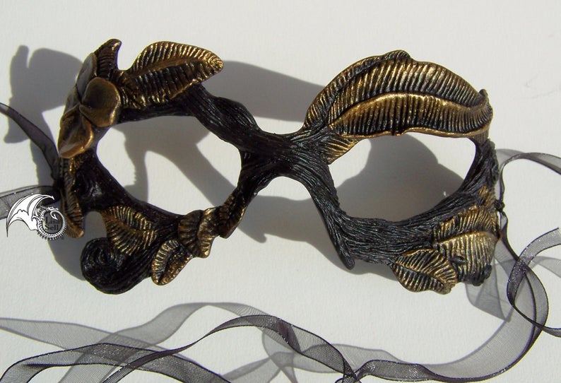 Twig Mask - Metallic Gold & Black picture