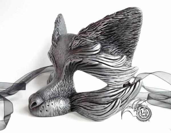 Fox Mask - Metallic Silver & Black picture