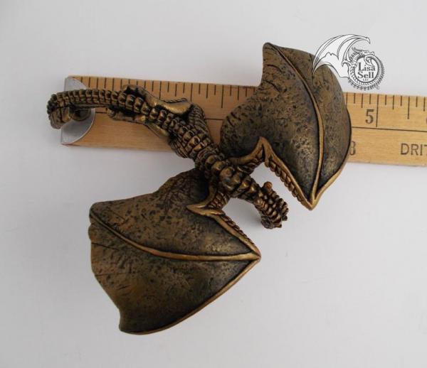 Metallic Gold & Black Banking Dragon Ornament picture