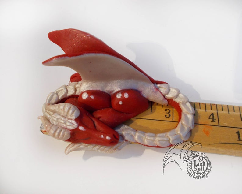 Sleeping Dice Dragon Figure  - Custom Sculpture - Made to Order! picture