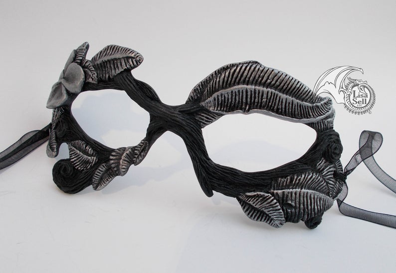 Twig Mask - Metallic Silver & Black picture
