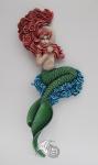 Resin Mermaid Wall Hanging Art - Red & Green