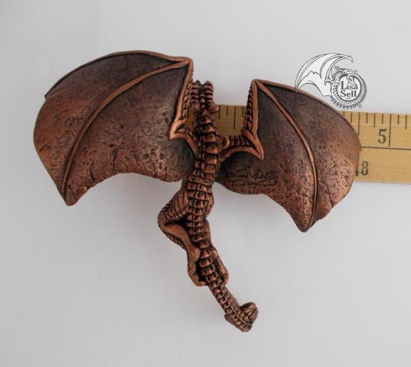 Metallic Copper & Black Banking Dragon Ornament picture