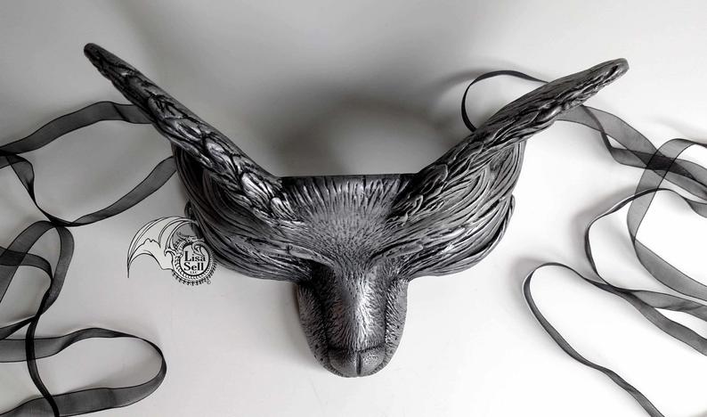 Fox Mask - Metallic Silver & Black picture