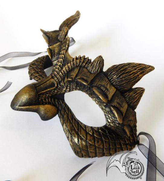 Dragon Face Mask - Metallic Gold and Black picture