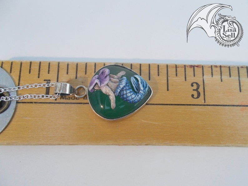 Mermaid on Green Stone Pendant picture