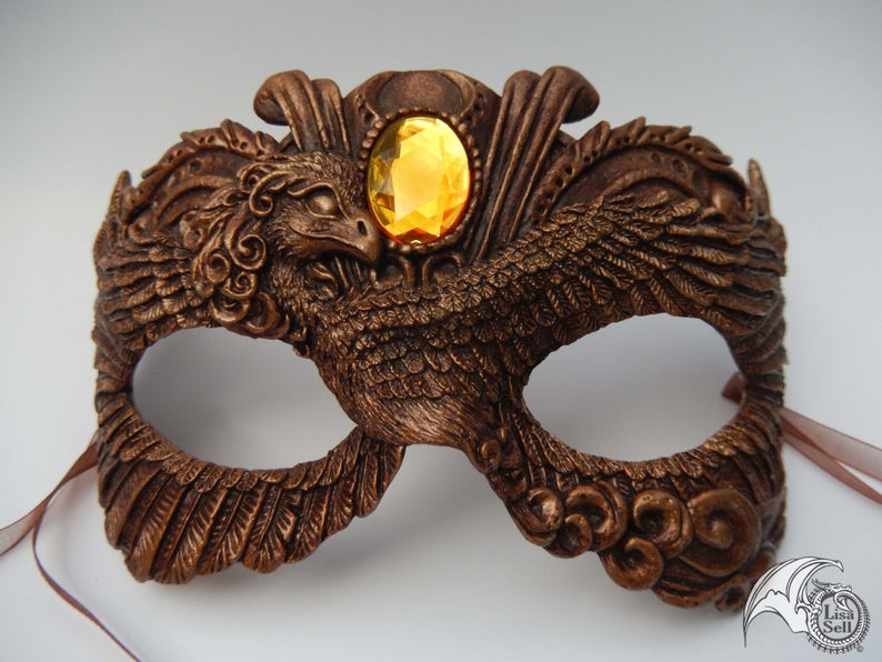 Victorian Phoenix Mask - Copper