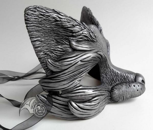 Fox Mask - Metallic Silver & Black picture