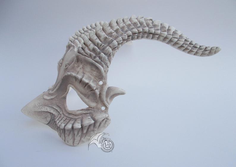 Horned Mask - Off White / Bone picture