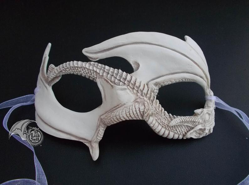 Small Dragon Mask - Off White / Antique White picture