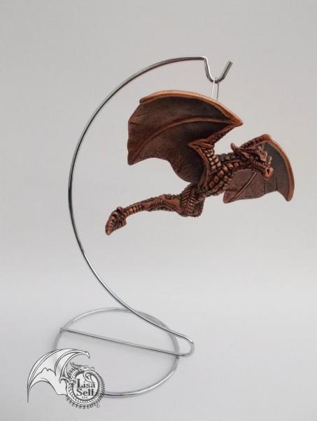 Metallic Copper & Black Banking Dragon Ornament