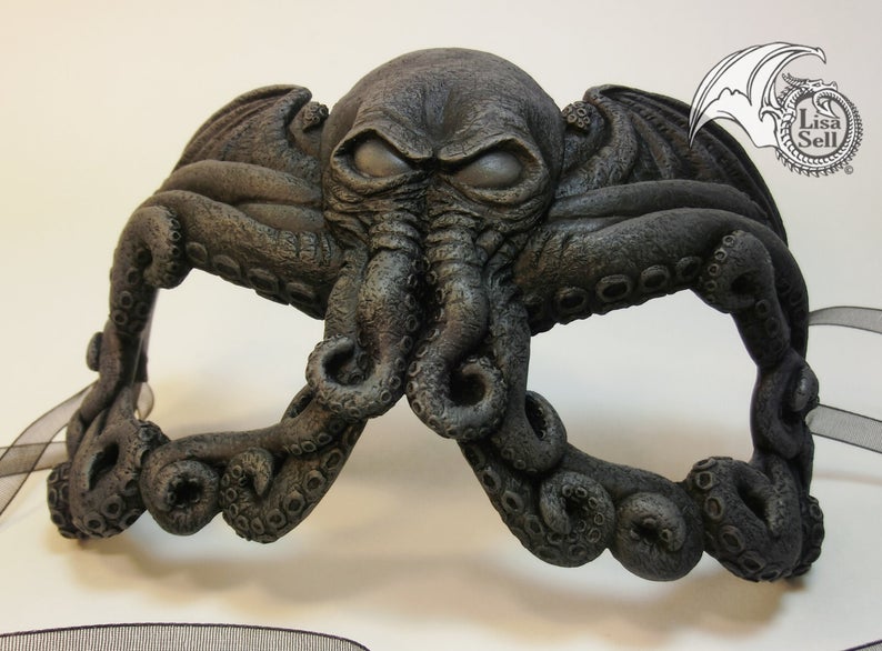 Cthulhu Mask - Grey & Black picture