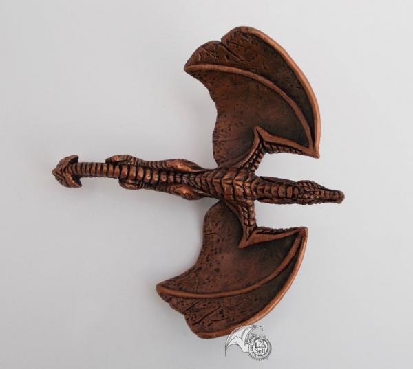 Metallic Copper & Black Soaring Dragon Ornament