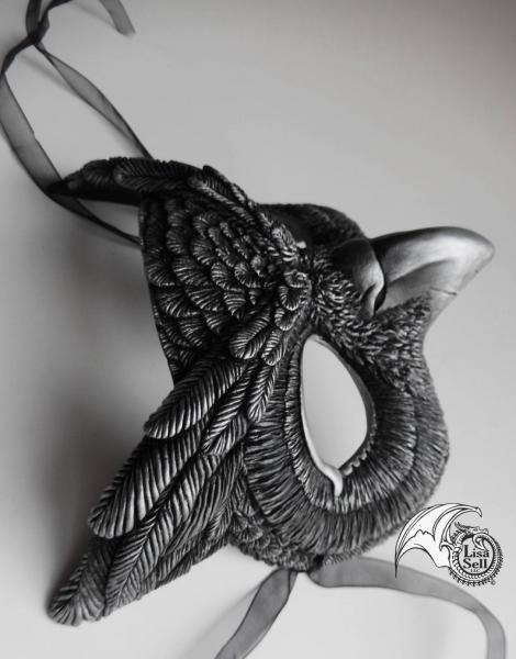 Owl Mask - Metallic Silver & Black picture