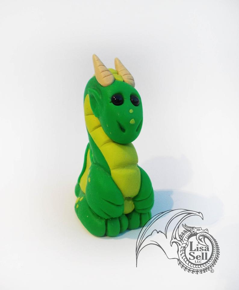 Baby Dice Dragon Figure  - Custom Sculpture - Made to Order! picture
