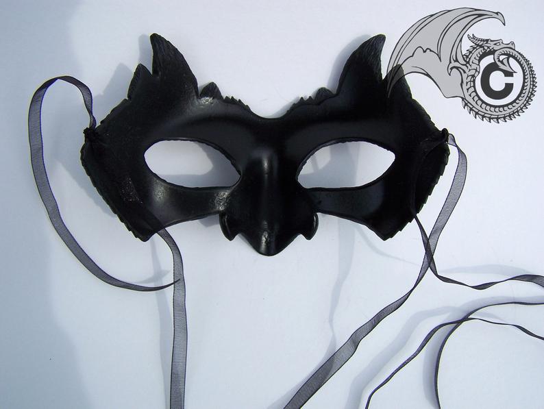 Dragon Face Mask - Grey & Black picture