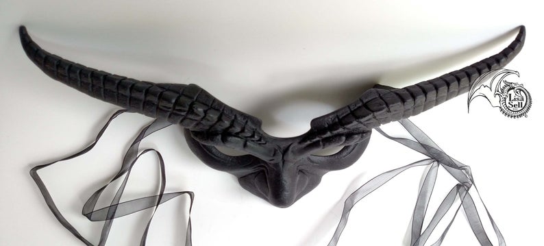 Large Black Horned (Labyrinth Inspired) Mask picture