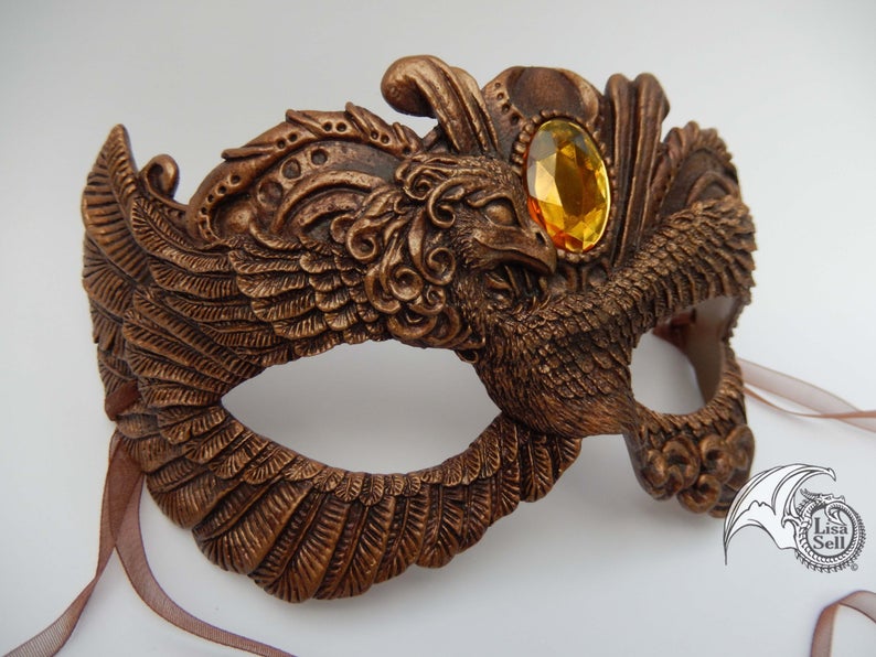 Victorian Phoenix Mask - Copper picture