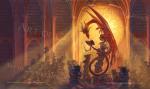 Gaming PLay Mat CCG Dragon Library Wizard Fantasy Magic Spell Book Card Game