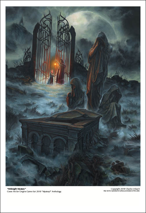 Fantasy Art Print 13"x19" Gothic Ghost Spirit Mystery Horror Graveyeard Cemetery