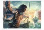 Fantasy Art Print 19"x13"  Pirate Sailor Rogue Ronin Samurai Warrior Hero