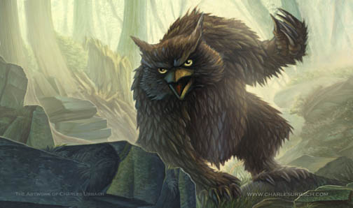 Gaming Play Mat Fantasy RPG Owlbear Art Game Classic OSR Dungeons Dragons D&D Monster picture