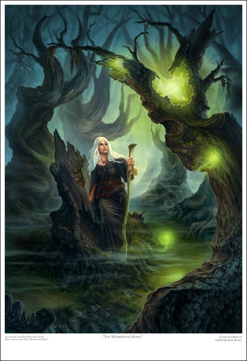 Fantasy Art Print 13"x19" Celtic Wicca Woman Witch Sorceress Priestess Dark Eye Forest