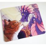 Fantasy Art Mouse Pad Baby Dragon Cat Kitten Kitty Anime Furry Geek Fan Gaming