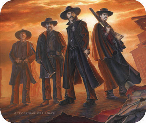 Tombstone Mouse Pad Doomtown Steampunk Western Art Wyatt Earp Doc Holiday Gunslinger Cowboy Dark Tower picture