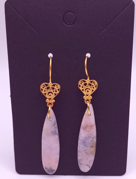 Chalcedony Quarts Tear Drop Earrings