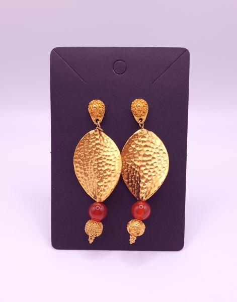 Sterling silver-gold plated with Jasper earrings