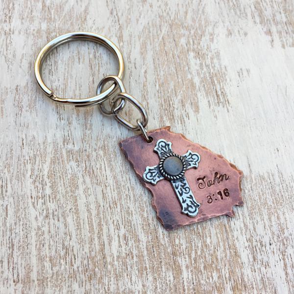 Georgia Keyring with Cross picture
