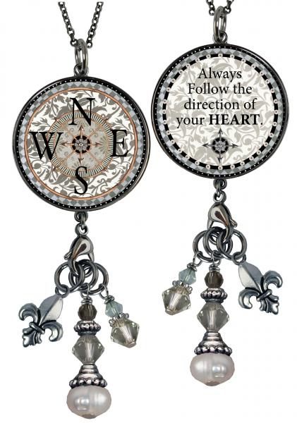 Compass Reversible Circular Bead Necklace