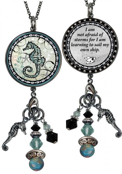 Seahorse Reversible Circular Beaded Necklace picture