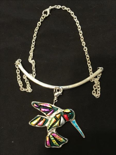 Necklace - Multi Color Hummingbird picture
