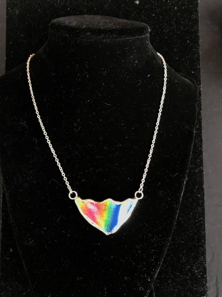 Necklace Shell rainbow stripe picture