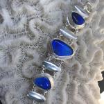 Silver Bracelet with Blue Stones