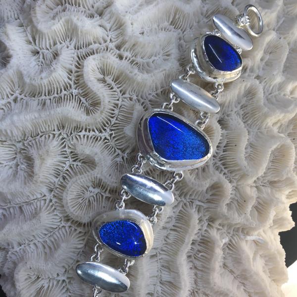 Silver Bracelet with Blue Stones picture