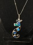 Necklace - Seahorse in Blues