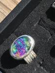 Ring - Rainbow Color Single Stone - Adjustable