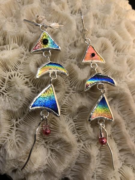 Bone Fish Rainbow Earrings