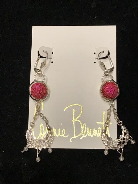 Earrings - Dangle Sparkle Red