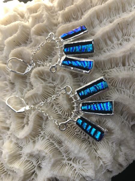 Beautiful Blue Tri-Drop Earrings