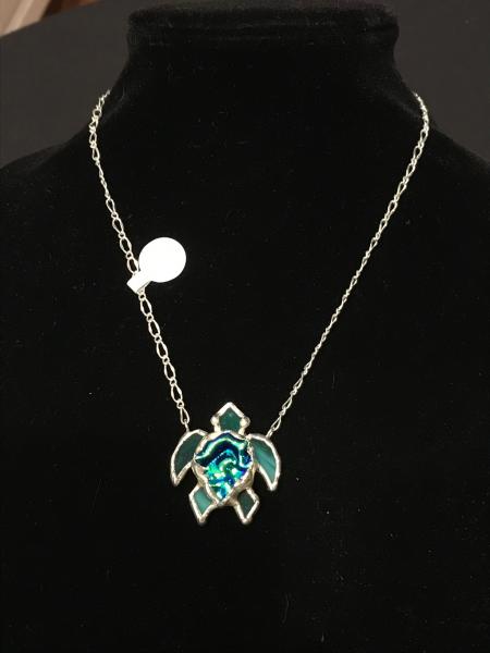 Necklace - Sea Turtle Blue/Green Ripple picture