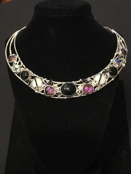 Collar - Lattice Wire Pink and Black Blends picture