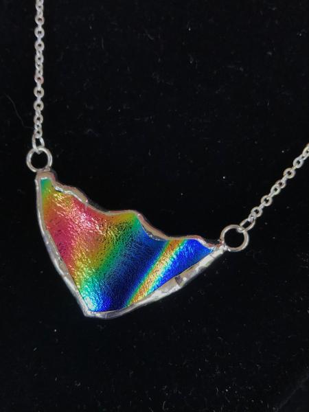 Necklace Shell rainbow stripe picture