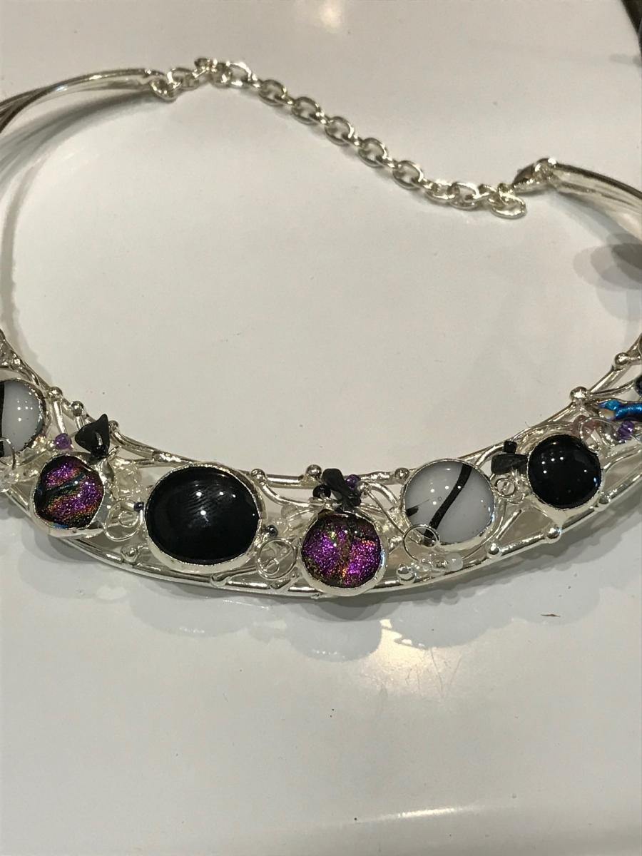 Collar - Lattice Wire Pink and Black Blends picture