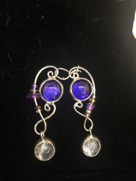 Two Stone Dangle Earrings in Sea Colors