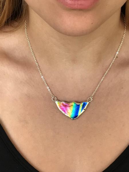 Necklace Shell rainbow stripe picture